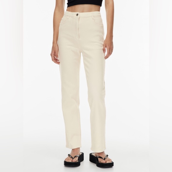 Aritzia Wilfred Free Melina Cream Straight Leg Jeans 14 - Picture 2 of 12